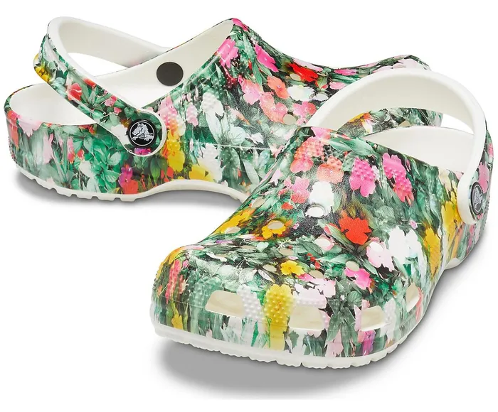 Crocs Clogs Womens Classic Printed Floral Clog White Multi Near Me