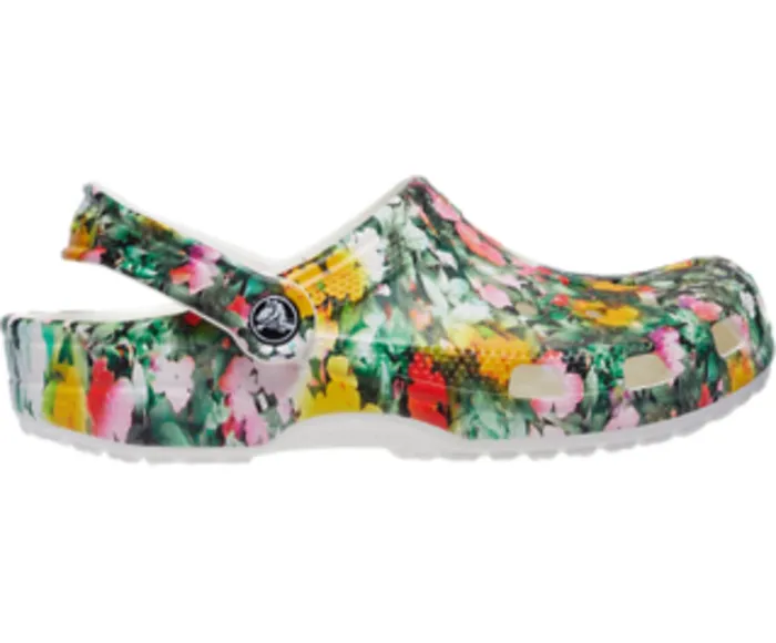 Crocs Clogs Womens Classic Printed Floral Clog White Multi Near Me