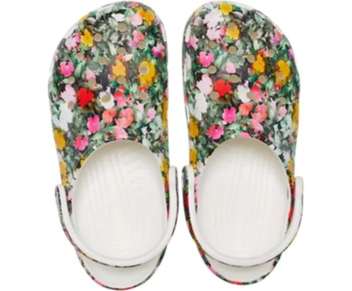 Crocs Clogs Womens Classic Printed Floral Clog White Multi Near Me