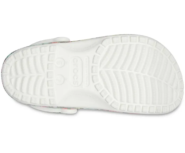 Crocs Clogs Womens Classic Printed Floral Clog White Multi Near Me