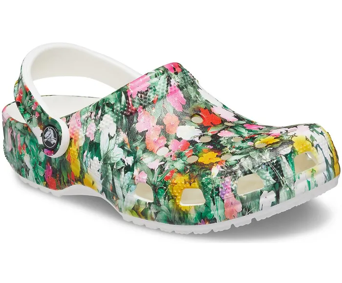Crocs Clogs Womens Classic Printed Floral Clog White Multi Near Me