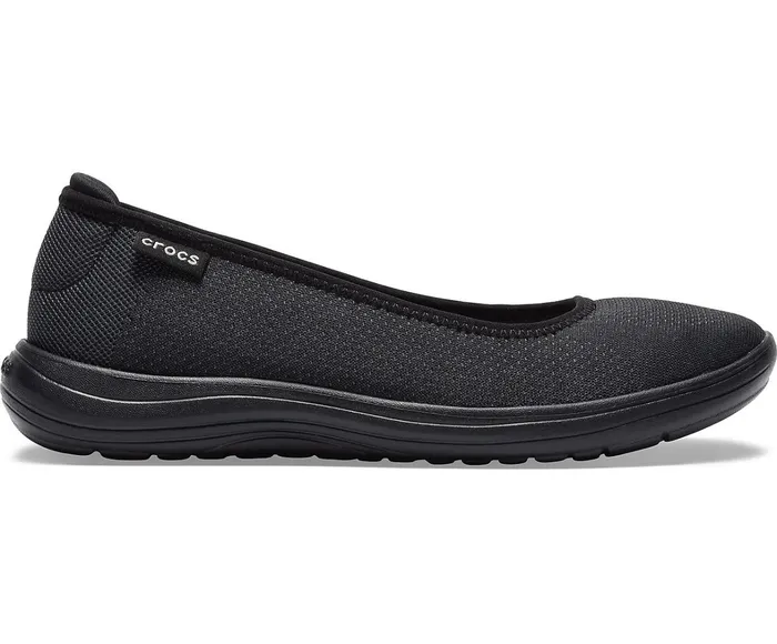 Crocs Flats Womens Crocs Reviva Flat Black Black For Sale