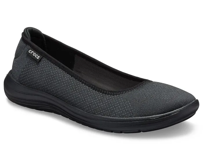 Crocs Flats Womens Crocs Reviva Flat Black Black For Sale