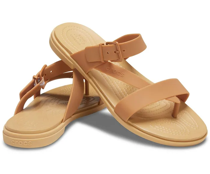 Crocs FlipFlops Womens Crocs Tulum Toe Post Sandal Dark Gold Casaul