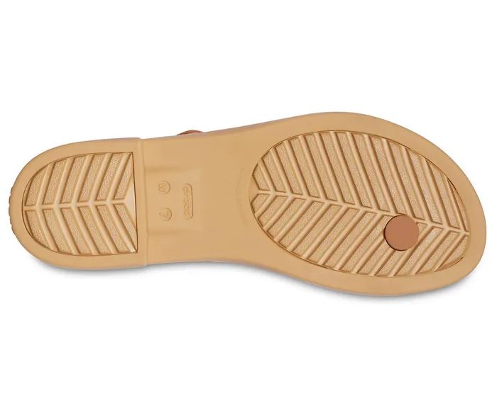 Crocs FlipFlops Womens Crocs Tulum Toe Post Sandal Dark Gold Casaul