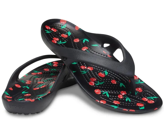 Crocs FlipFlops Womens Kadee II Printed Flip Cherry For Sale