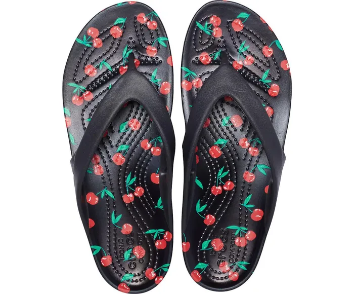Crocs FlipFlops Womens Kadee II Printed Flip Cherry For Sale