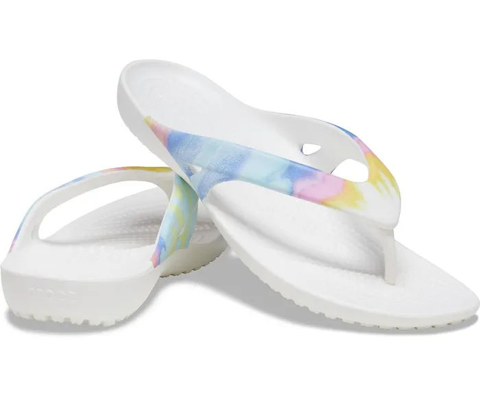 Crocs FlipFlops Womens Kadee II Printed Flip Multi White Gift 4 You