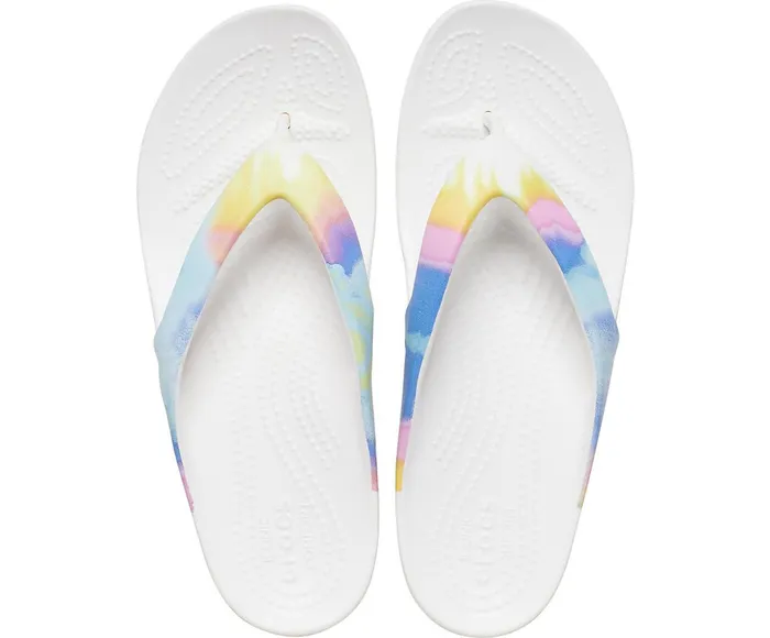 Crocs FlipFlops Womens Kadee II Printed Flip Multi White Gift 4 You