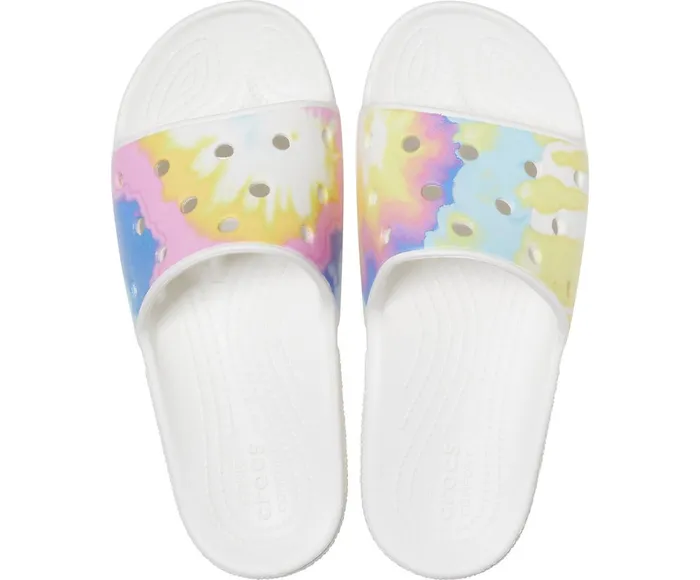 Crocs Sandals Mens Classic Crocs TieDye Graphic Slide White Multi Popular
