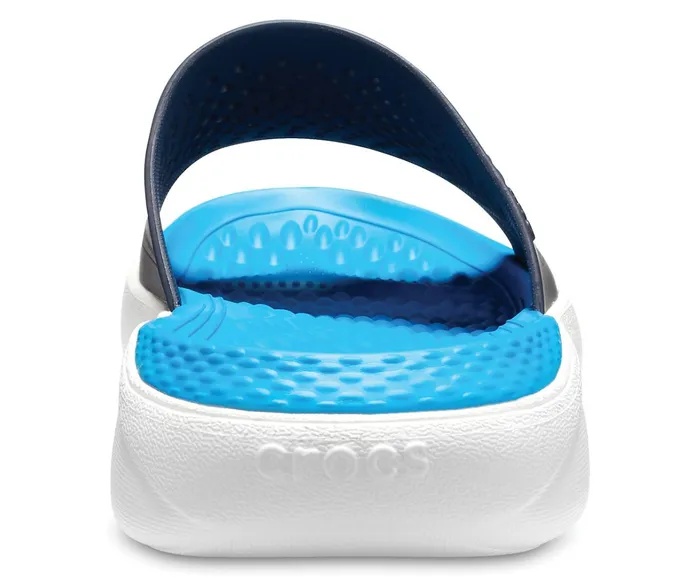 Crocs Sandals Mens LiteRide Slide Navy White For Sale