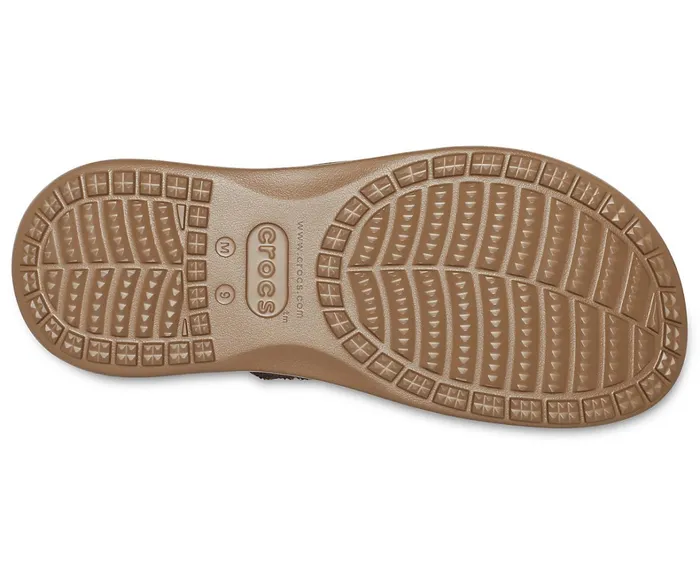 Crocs Sandals Mens Santa Cruz Canvas Flip Espresso Khaki Gift 4 You