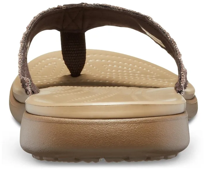 Crocs Sandals Mens Santa Cruz Canvas Flip Espresso Khaki Gift 4 You