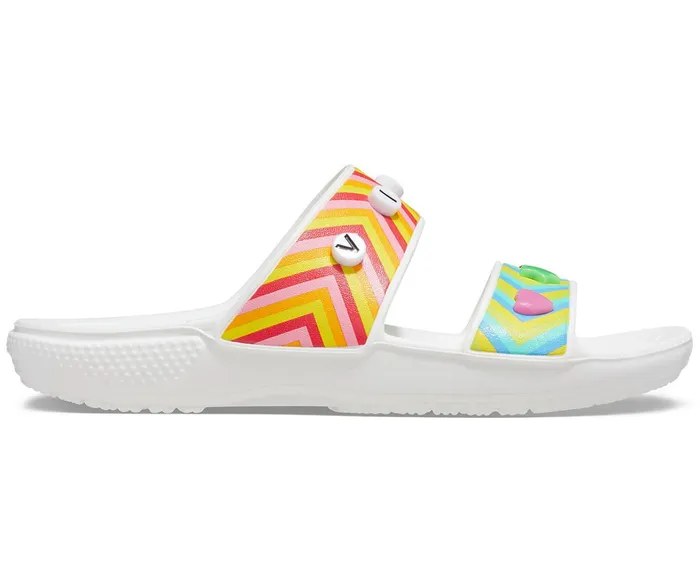 Crocs Sandals Womens Classic Crocs Festival Vibes Sandal White Multi Gift for Friend