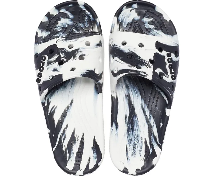 Crocs Sandals Womens Classic Crocs Marbled Slide White Black Gift Ideas