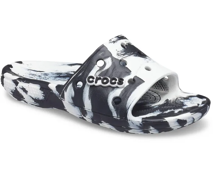 Crocs Sandals Womens Classic Crocs Marbled Slide White Black Gift Ideas
