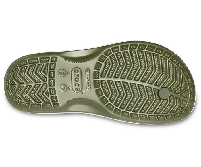 Crocs Sandals Womens Crocband Flip Army Green White Popular