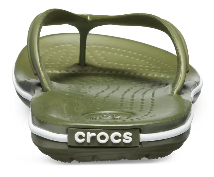 Crocs Sandals Womens Crocband Flip Army Green White Popular