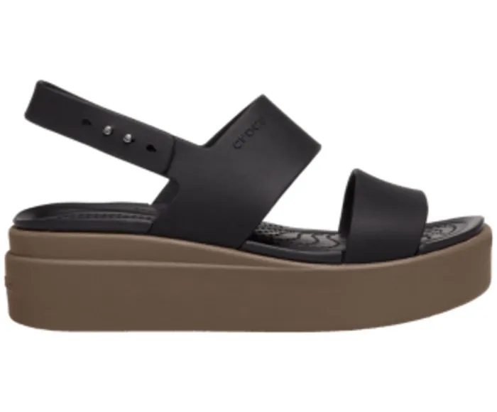Crocs Sandals Womens Crocs Brooklyn Low Wedge Black Mushroom Gift 4 You