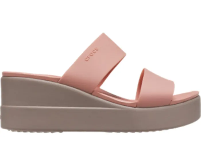 Crocs Sandals Womens Crocs Brooklyn Mid Wedge Pale Blush Near Me