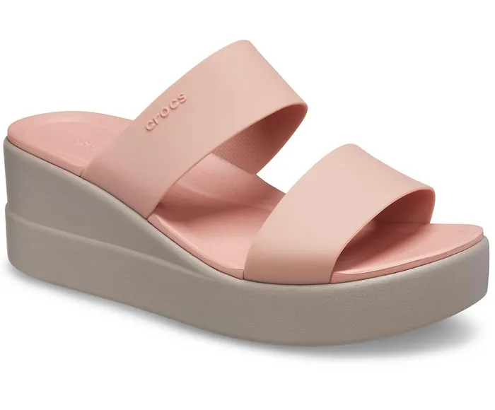 Crocs Sandals Womens Crocs Brooklyn Mid Wedge Pale Blush Near Me
