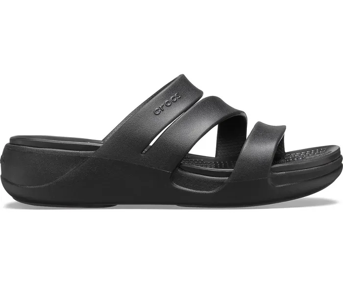 Crocs Sandals Womens Crocs Monterey Strappy Wedge Black Gift Ideas