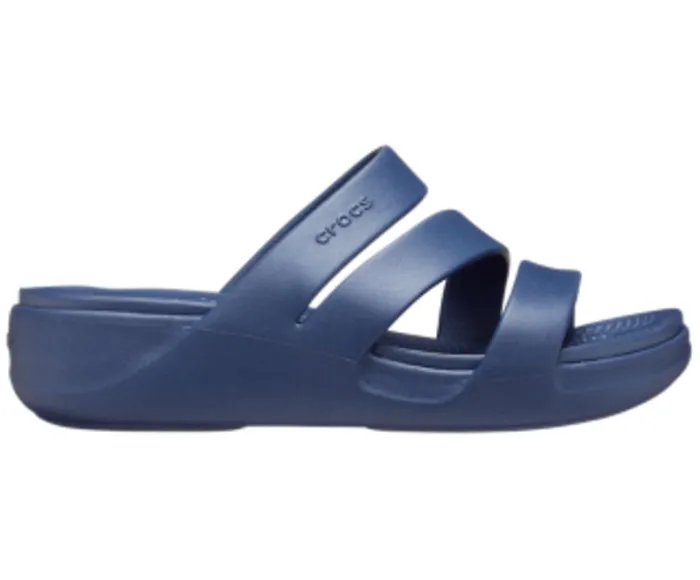 Crocs Sandals Womens Crocs Monterey Strappy Wedge Navy Gift Ideas