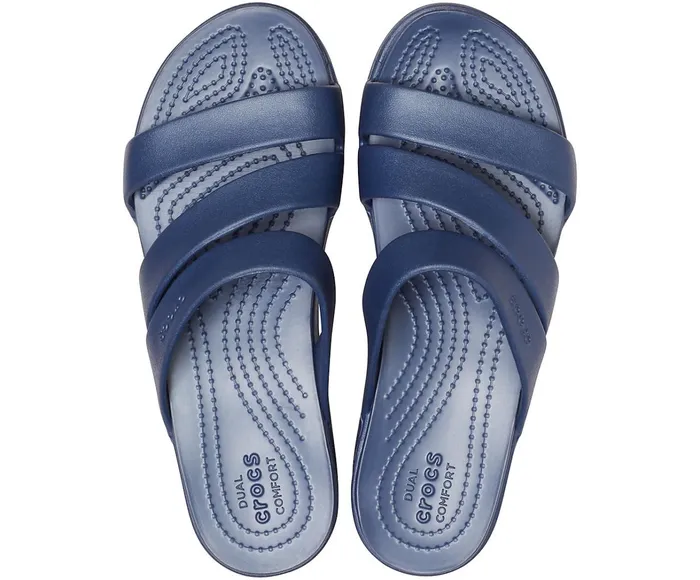 Crocs Sandals Womens Crocs Monterey Strappy Wedge Navy Gift Ideas