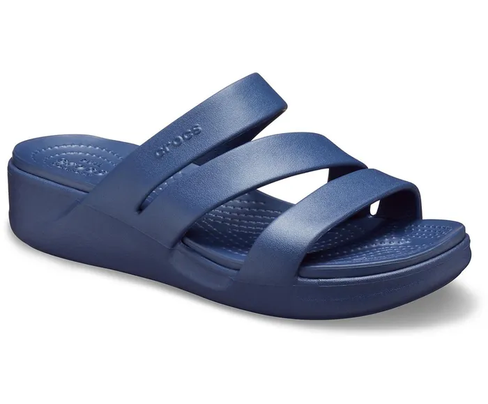 Crocs Sandals Womens Crocs Monterey Strappy Wedge Navy Gift Ideas