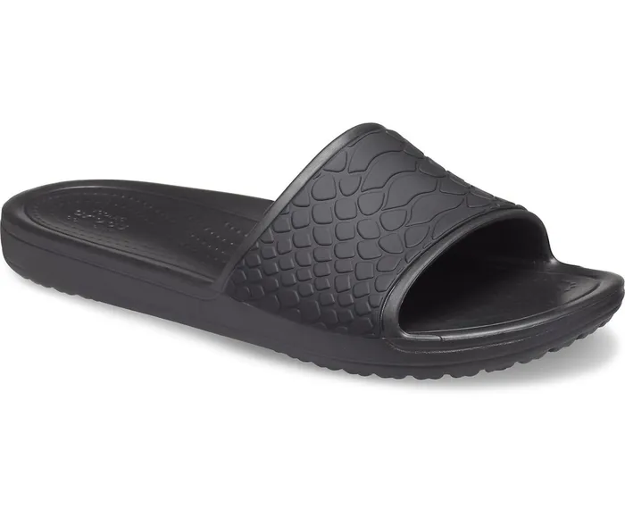 Crocs Sandals Womens Crocs Sloane Snake Low Slide Black On Sale