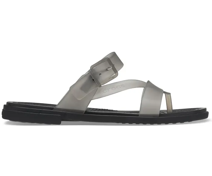 Crocs Sandals Womens Crocs Tulum Translucent Toe Post Black Gift for Friend