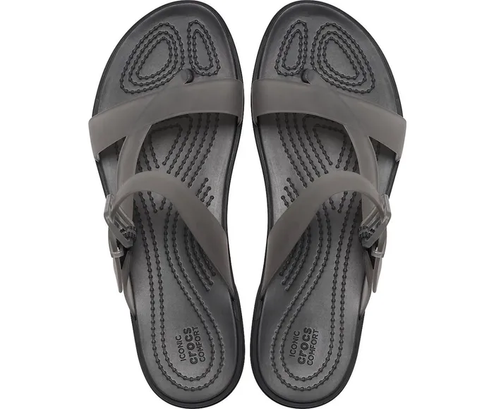Crocs Sandals Womens Crocs Tulum Translucent Toe Post Black Gift for Friend