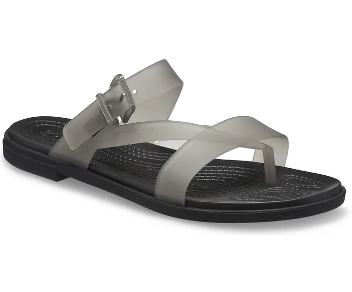 Crocs Sandals Womens Crocs Tulum Translucent Toe Post Black Gift for Friend