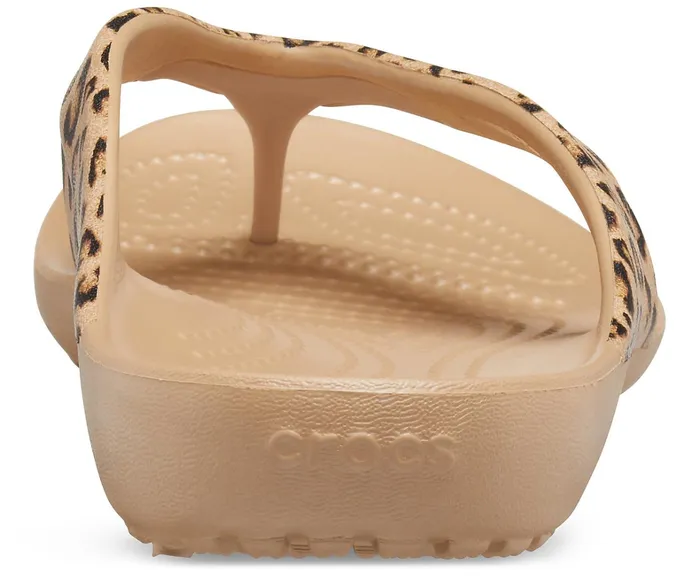 Crocs Sandals Womens Kadee II Leopard Flip Leopard Gold For Sale