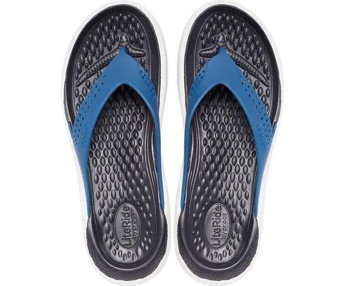Crocs Sandals Womens LiteRide Flip Vivid Blue Almost White Popular