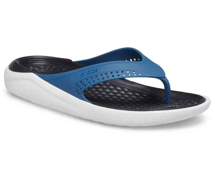 Crocs Sandals Womens LiteRide Flip Vivid Blue Almost White Popular