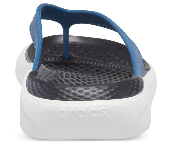 Crocs Sandals Womens LiteRide Flip Vivid Blue Almost White Popular