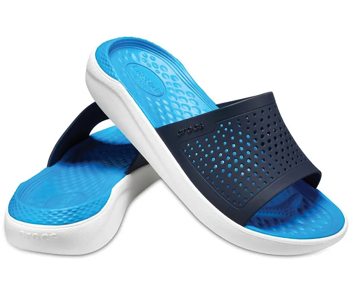 Crocs Sandals Womens LiteRide Slide Navy White Casaul