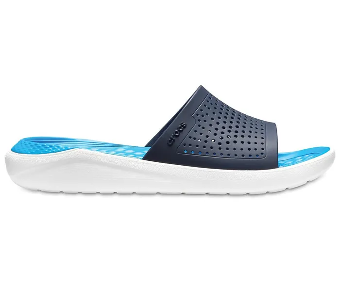 Crocs Sandals Womens LiteRide Slide Navy White Casaul