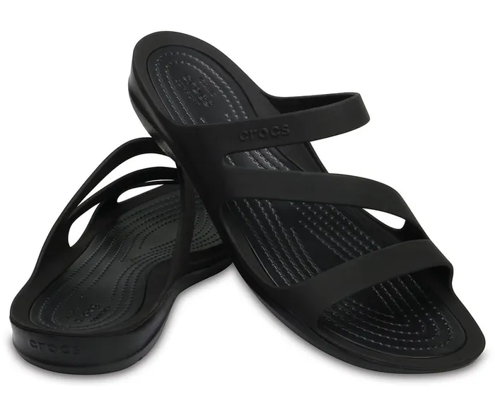 Crocs Sandals Womens Swiftwater Sandal Black Black Casaul