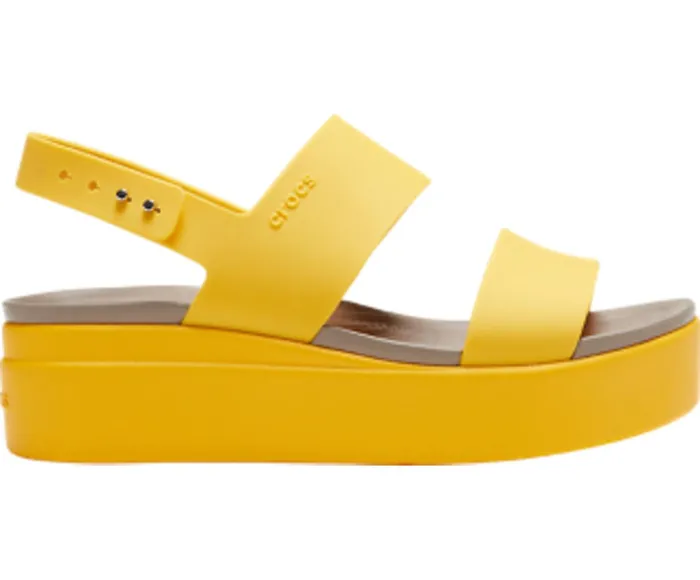 Crocs Wedges Womens Crocs Brooklyn Low Wedge Canary Canary Casaul
