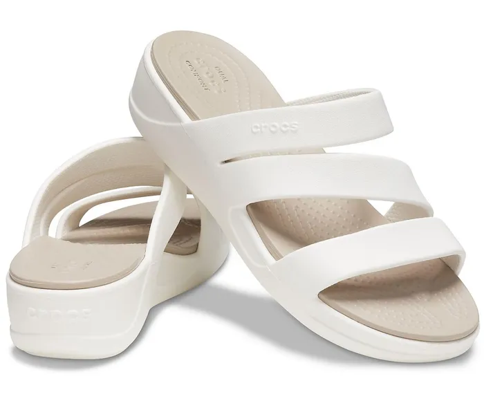 Crocs Wedges Womens Crocs Monterey Strappy Wedge Oyster For Sale