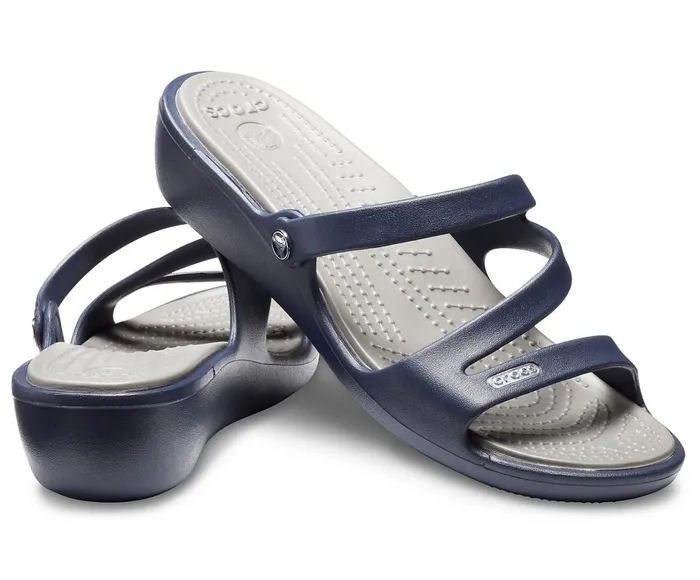 Crocs Wedges Womens Patricia Sandal Navy Smoke For Sale