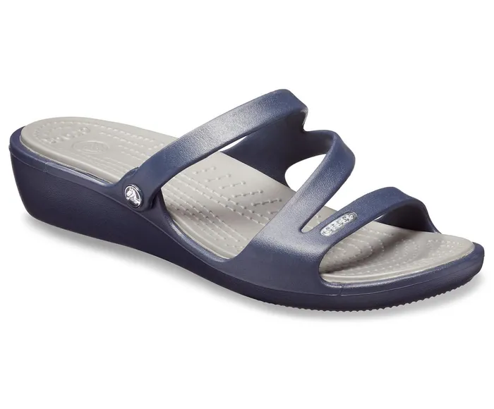 Crocs Wedges Womens Patricia Sandal Navy Smoke For Sale