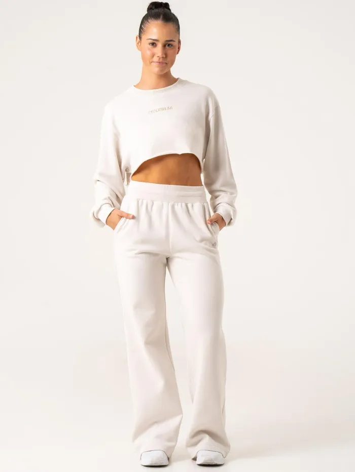 Cropped Sweater 8211 Oat Women Ryderwear Tops Cropped Sweater 8211 Oat Women Ryderwear Tops