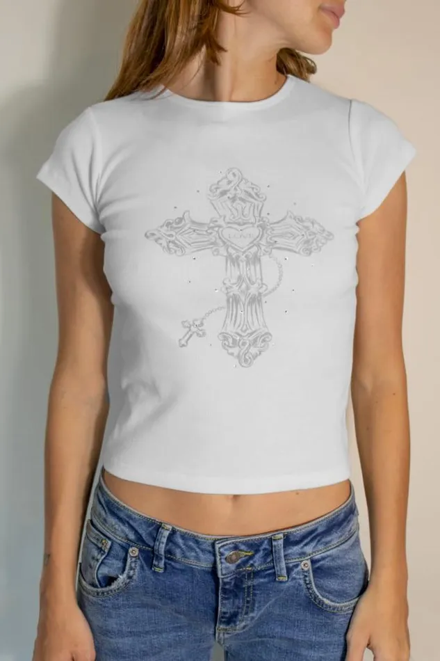 Cross Love TShirt Women Subdued Graphics