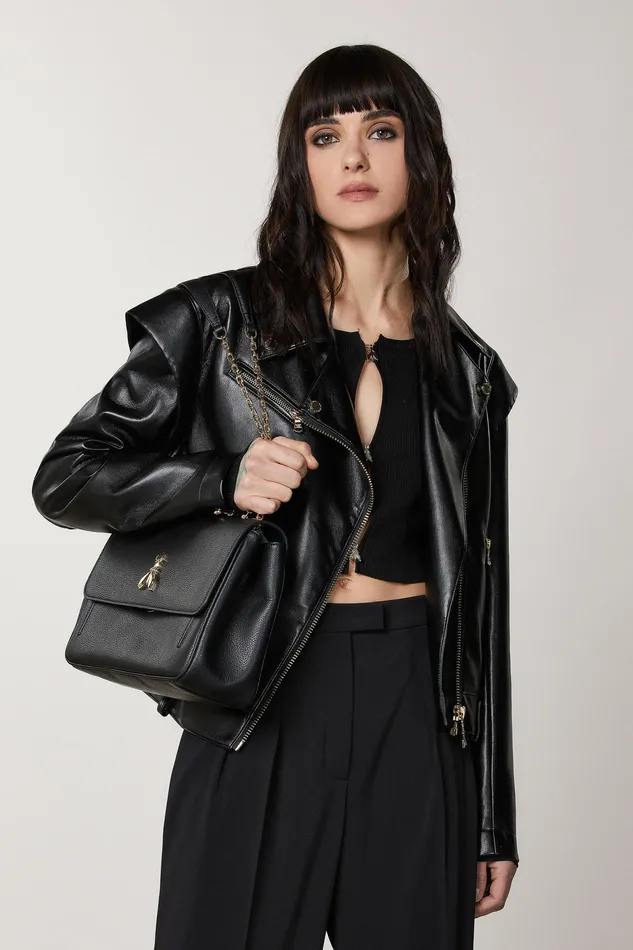Crossbodys Women Patrizia Pepe Fly Bag Crossbody Bag Black And Gold