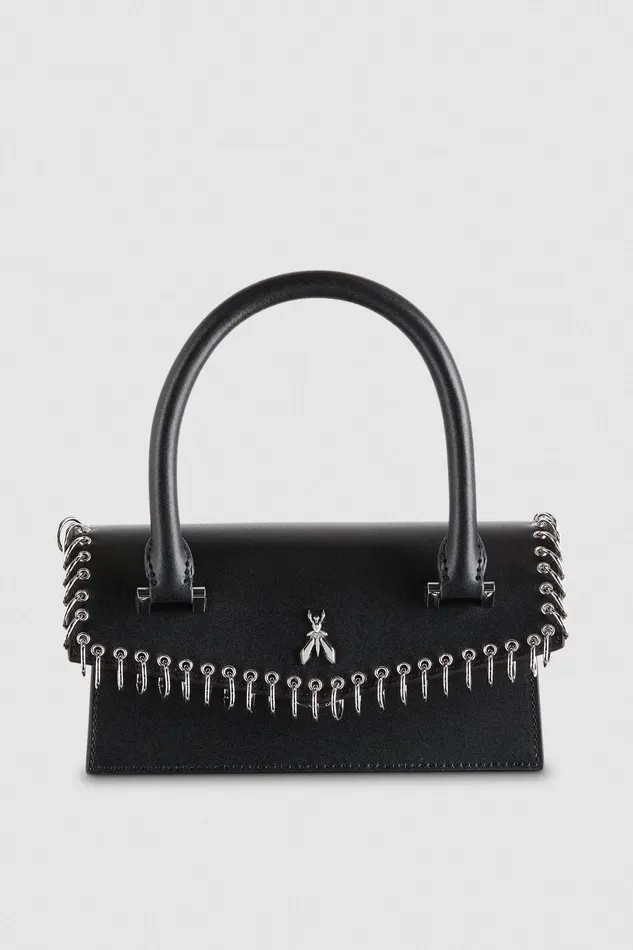 Crossbodys Women Patrizia Pepe Fly Bamby Piercing Shoulder Bag Nero