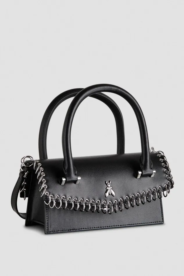 Crossbodys Women Patrizia Pepe Fly Bamby Piercing Shoulder Bag Nero