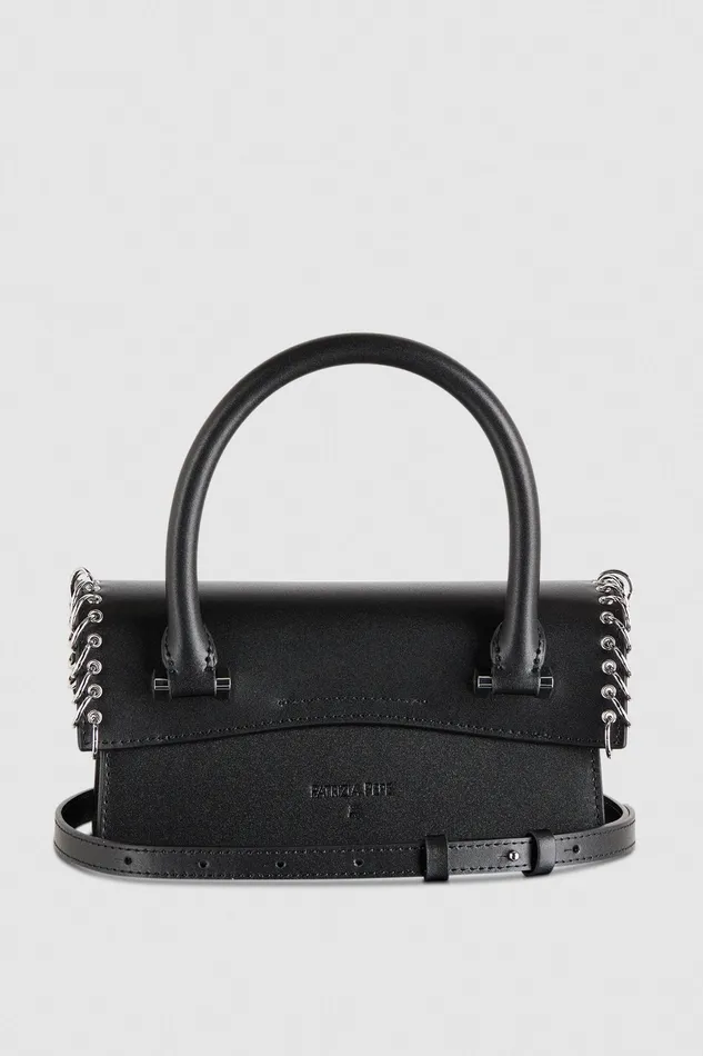 Crossbodys Women Patrizia Pepe Fly Bamby Piercing Shoulder Bag Nero